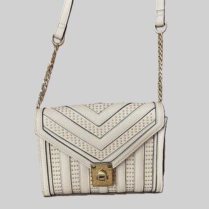ALDO Studded Chevron Crossbody Bag in Light Pink Nude